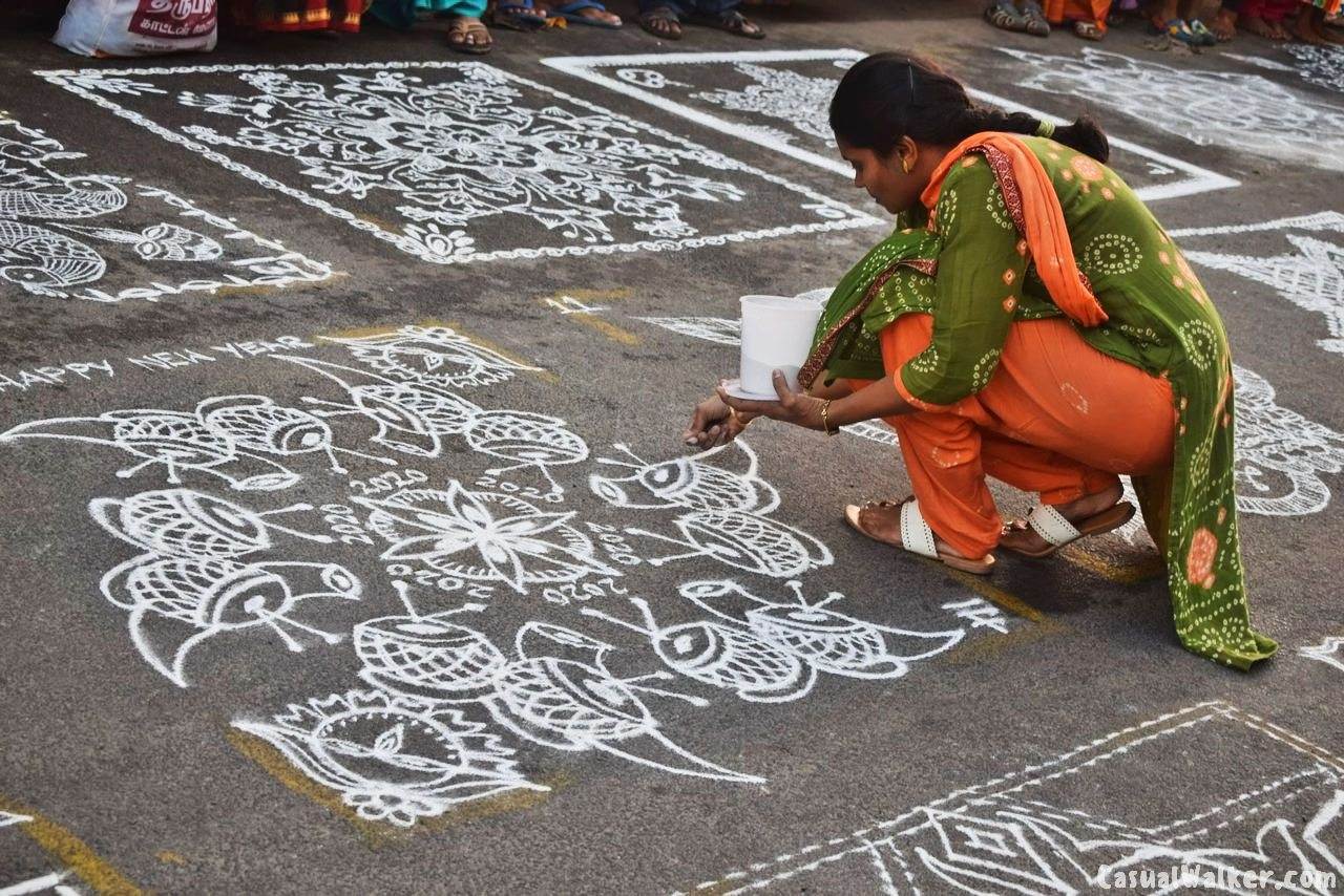 The Sundaram Finance Mylapore Festival 2020: Largest Pulli Kolam ...
